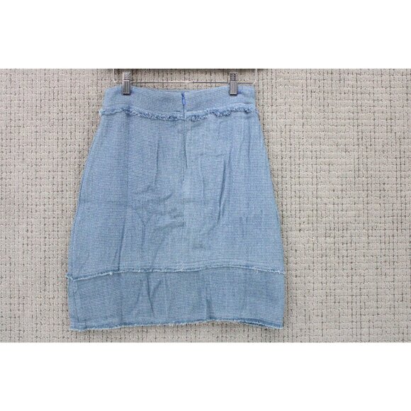 Mo:vint By Anthropologie Pencil Skirt Womens Blue Faded Knit Size Large L NWT - Picture 5 of 7